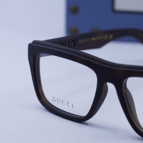Gucci GG1572O 002 Rectangle Eyeglasses 54mm – Matte Havana - Picture 2 of 12